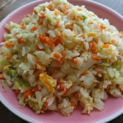 小松菜の代わりに白菜で作ってみました。野菜がたくさんとれて、お腹も満たされました。